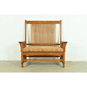 Stickley Mission Oak Arts & Crafts Spindle Bench or Settee