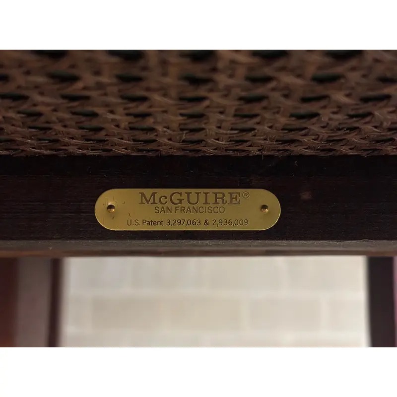 McGuire Hollywood Regency Organic Modern Bamboo and Cane Armchairs, Pair - Image 15