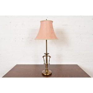 Ralph Lauren Style Art Deco Brass Table Lamp