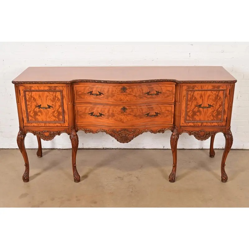 Romweber French Provincial Louis XV Burl Wood Sideboard or Bar Cabinet, Circa 1920s - Image 2
