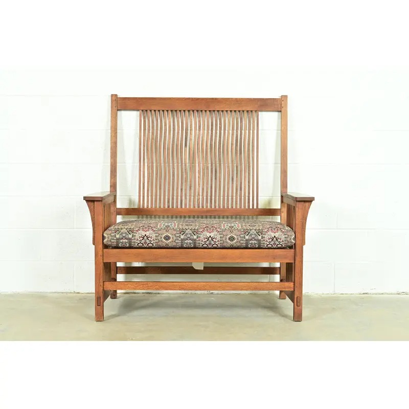 Stickley Mission Oak Arts & Crafts Spindle Bench or Settee - Image 2