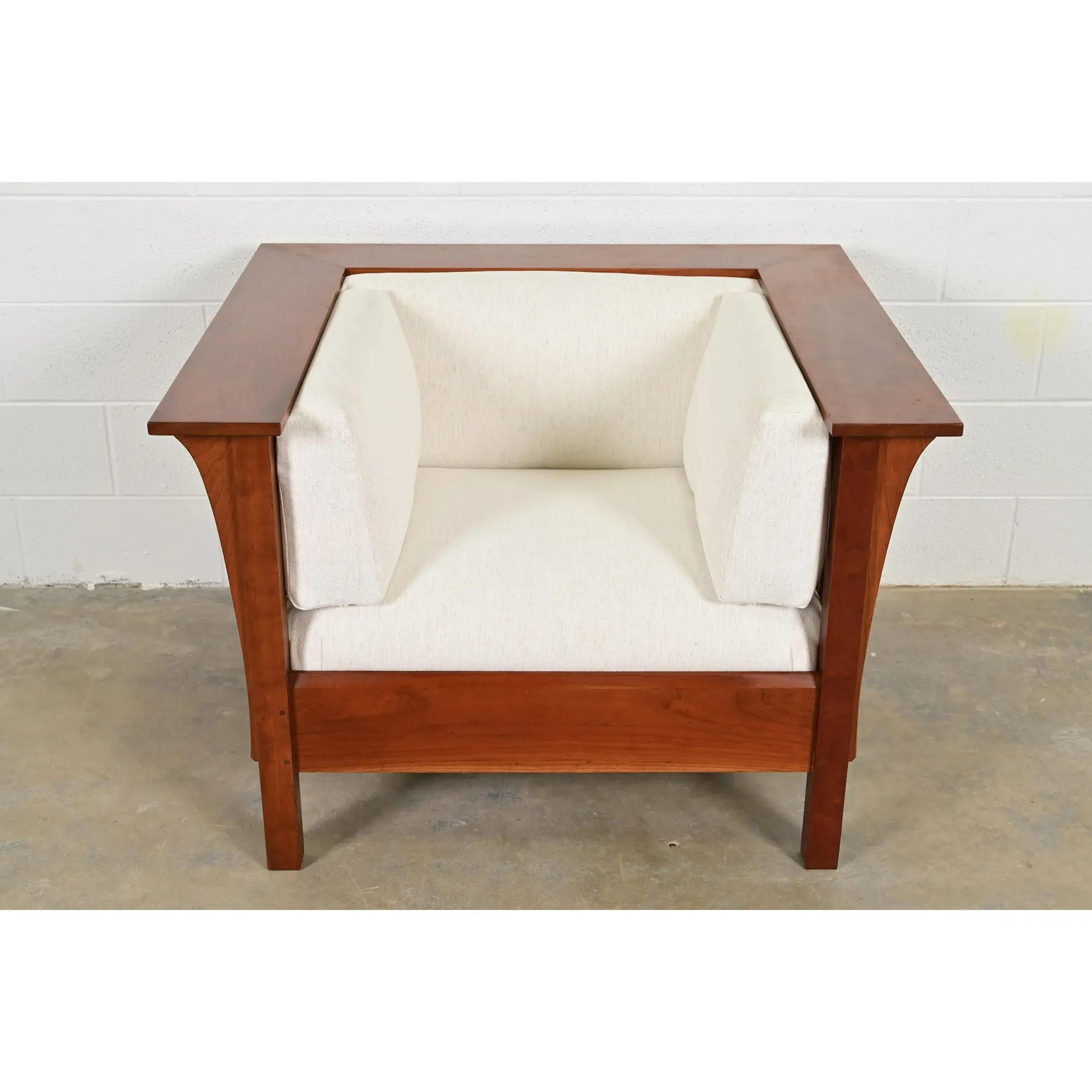 Stickley Mission Arts & Crafts Cherry Wood Spindle Lounge Chair, Newly Upholstered - Image 3