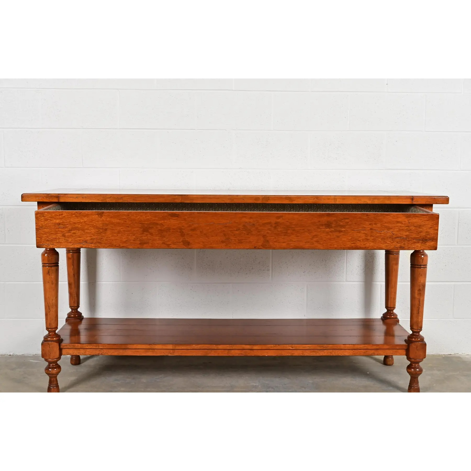Baker Furniture Italian Provincial Carved Maple Sideboard Buffet or Console Table - Image 5