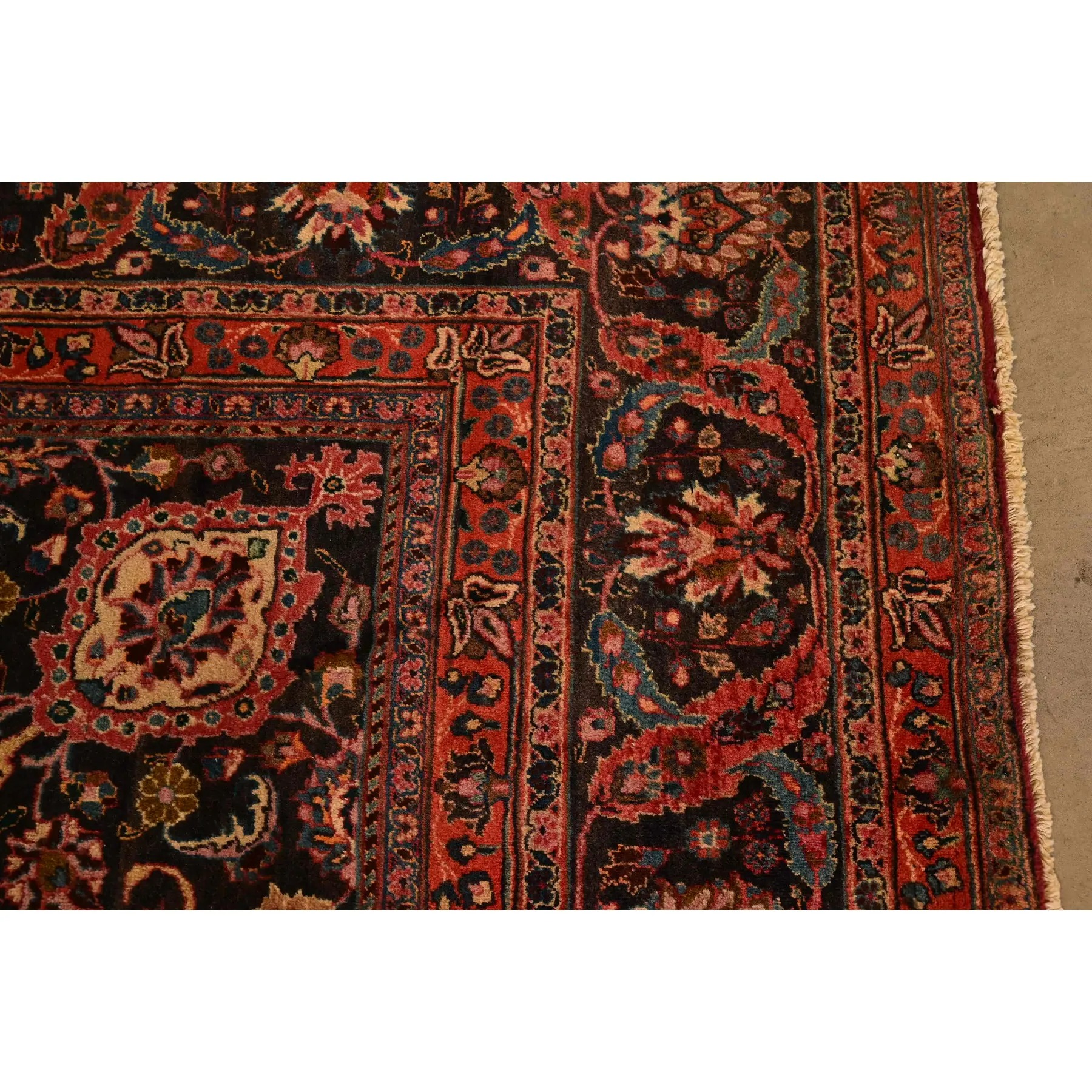 Makhmalbaf Signed Fine Hand-Woven Persian Ghom Room Size Wool Rug, Circa 1940s - Image 5