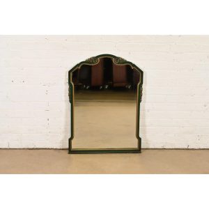 Stickley Brothers Antique Early American Country Cottage Green Lacquered Wall Mirror, Circa 1920s