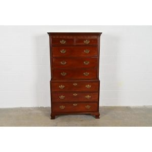 Baker Furniture Georgian Carved Mahogany Eight-Drawer Highboy Dresser