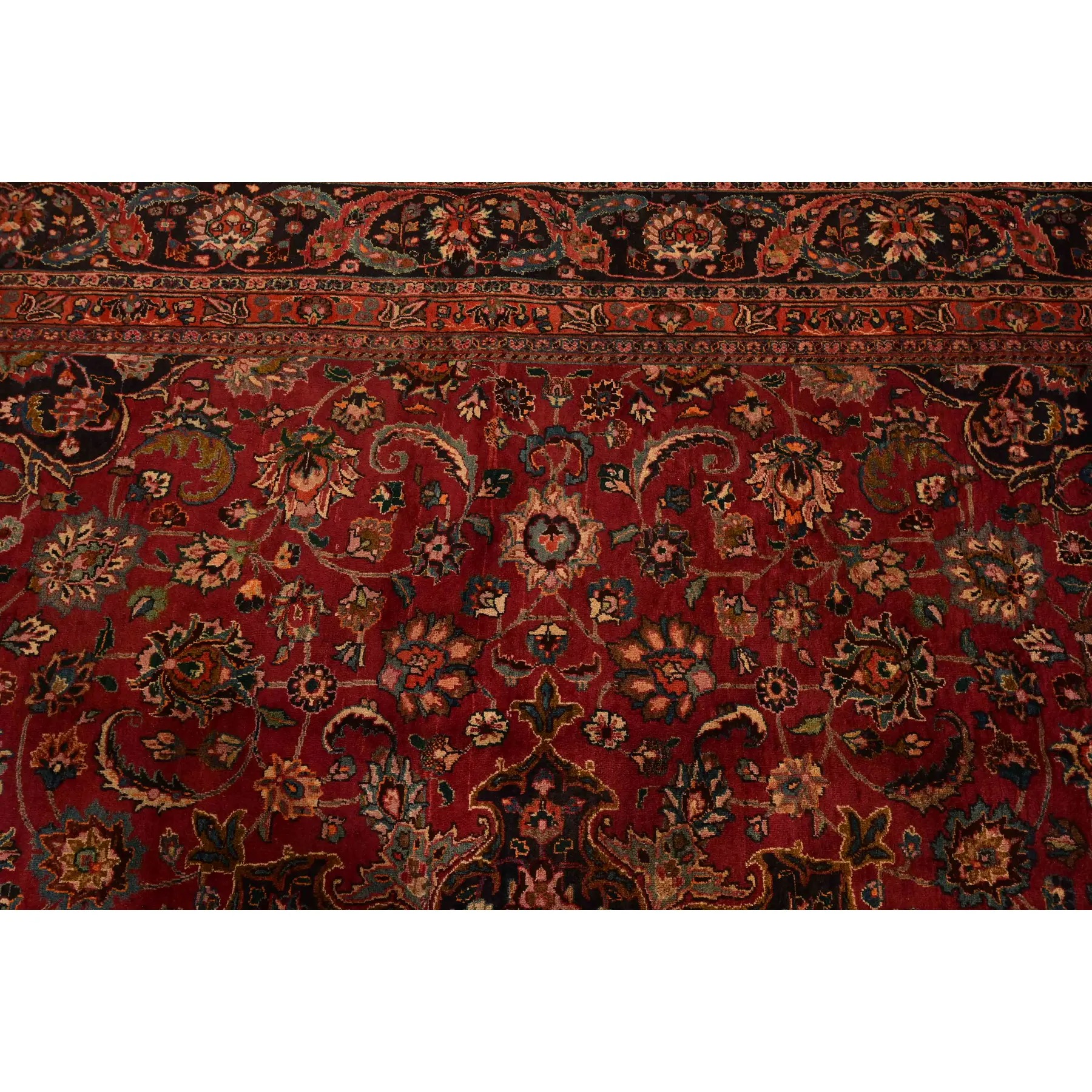 Makhmalbaf Signed Fine Hand-Woven Persian Ghom Room Size Wool Rug, Circa 1940s - Image 6
