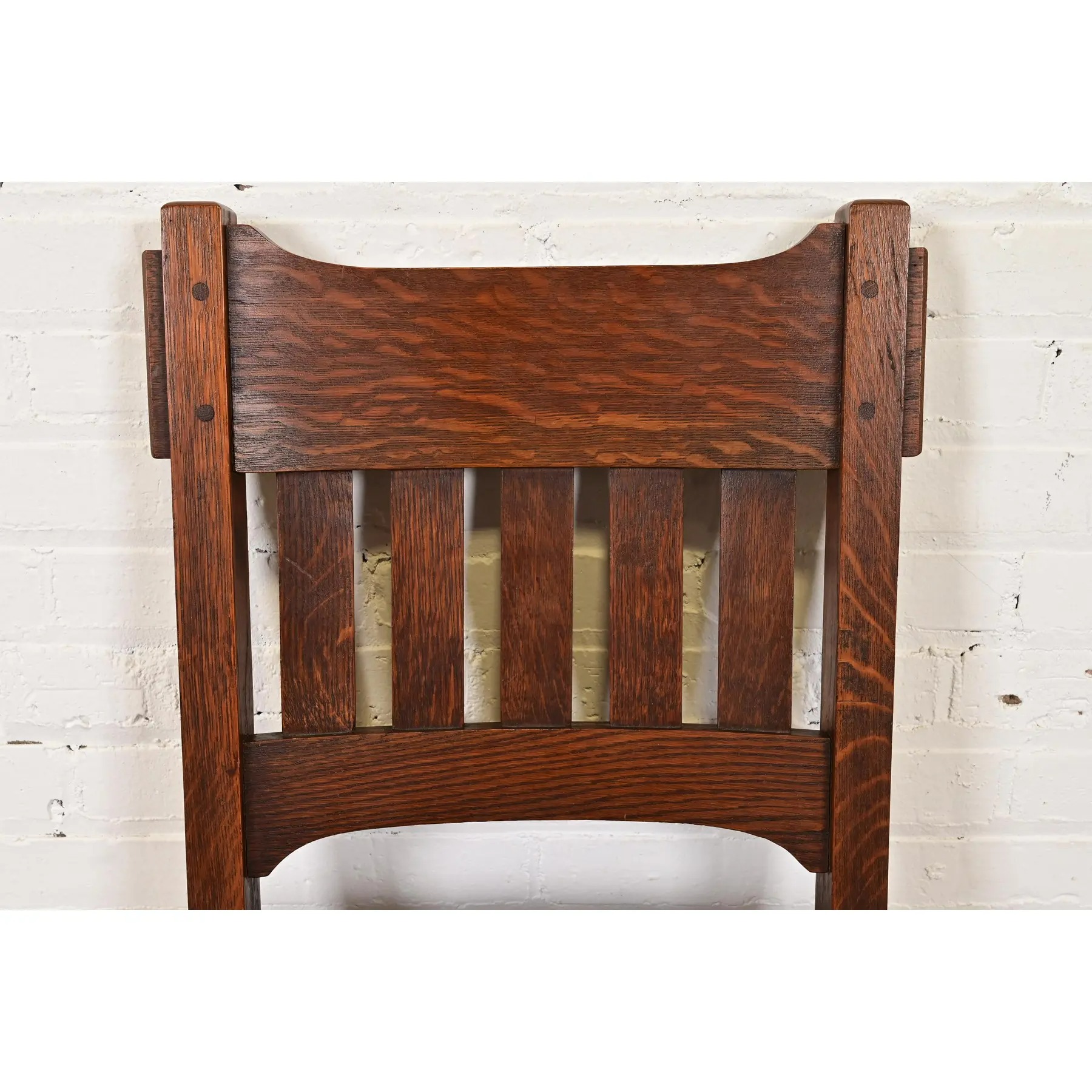 Stickley Brothers Style Antique Mission Oak Arts & Crafts Side Chair or Desk Chair, Circa 1910 - Image 6