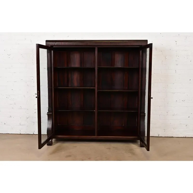 R. J. Horner Style American Empire Carved Mahogany Double Bookcase, Circa 1890s - Image 4