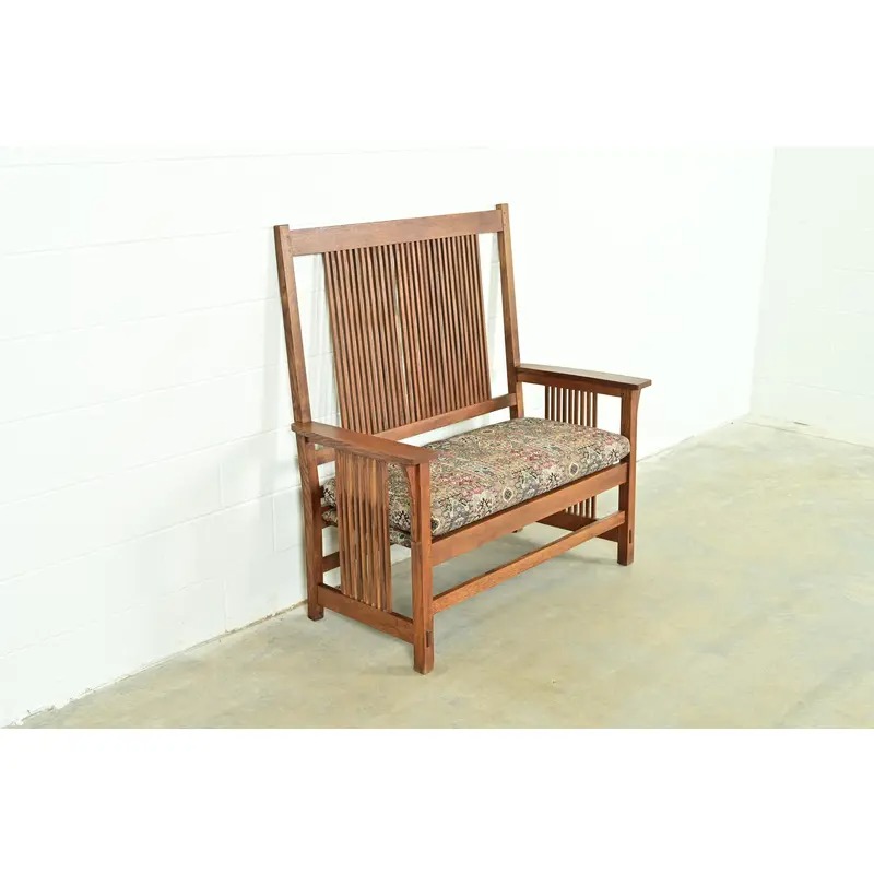 Stickley Mission Oak Arts & Crafts Spindle Bench or Settee - Image 4