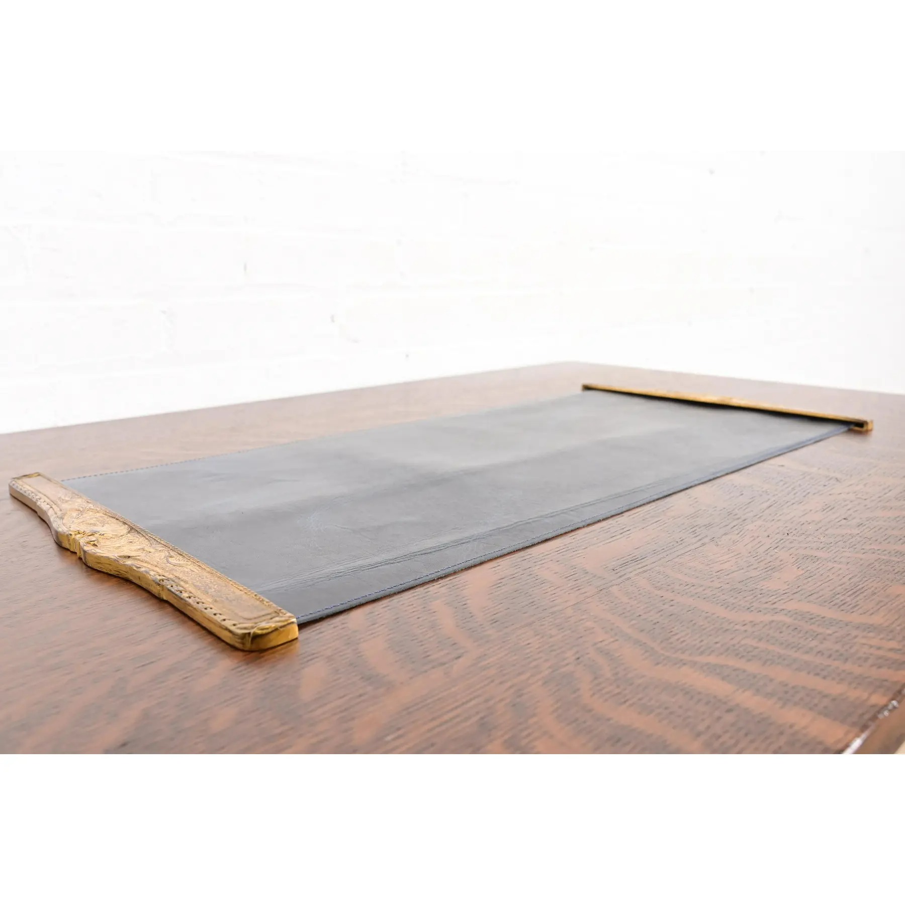 Tiffany Studios New York Louis XVI Bronze Doré Blotter Ends With Leather Desk Blotter - Image 5