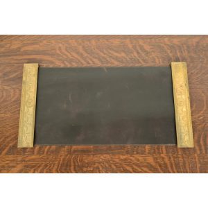 Tiffany Studios New York "Adam" Bronze Doré Blotter Ends With Leather Desk Blotter