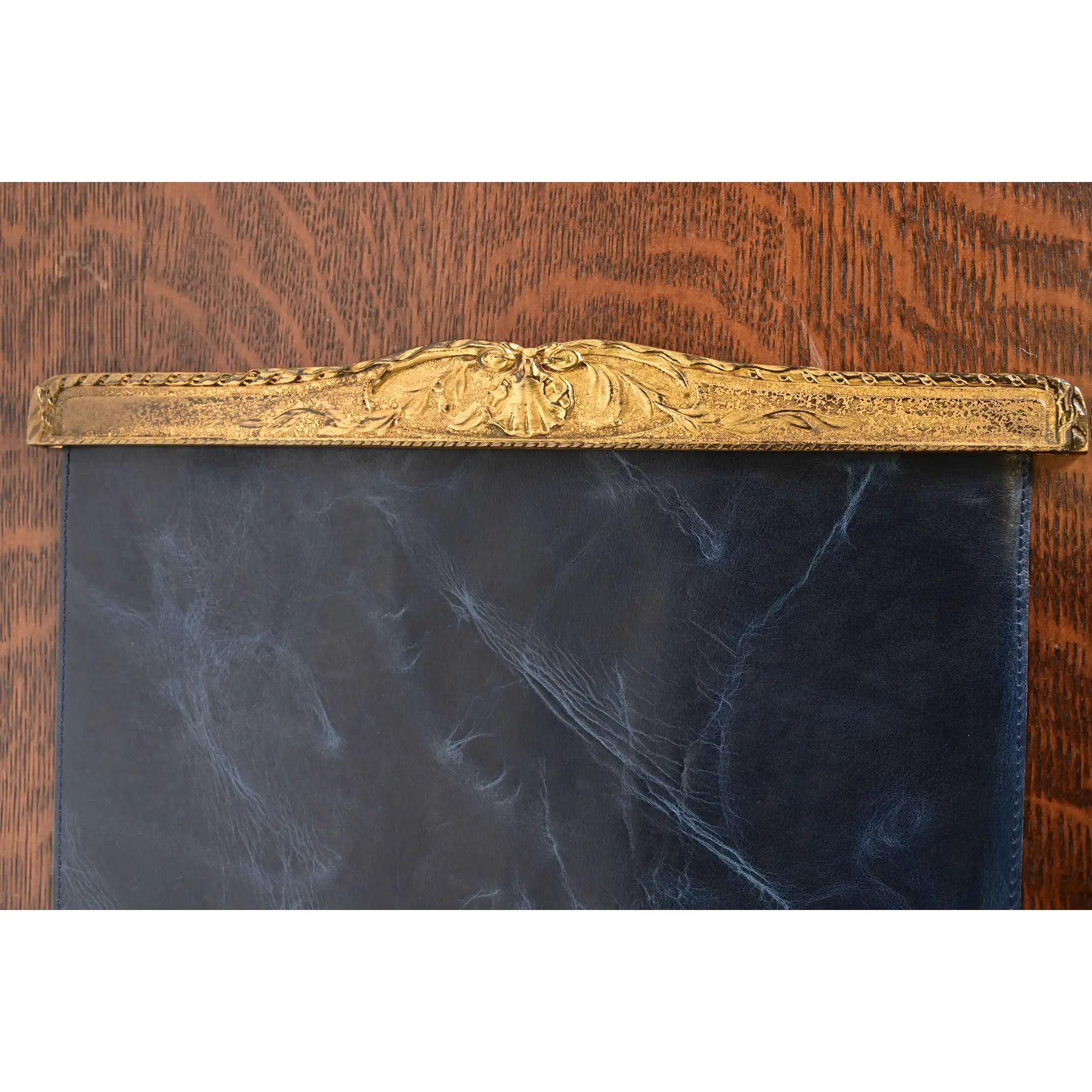 Tiffany Studios New York Louis XVI Bronze Doré Blotter Ends With Leather Desk Blotter - Image 6