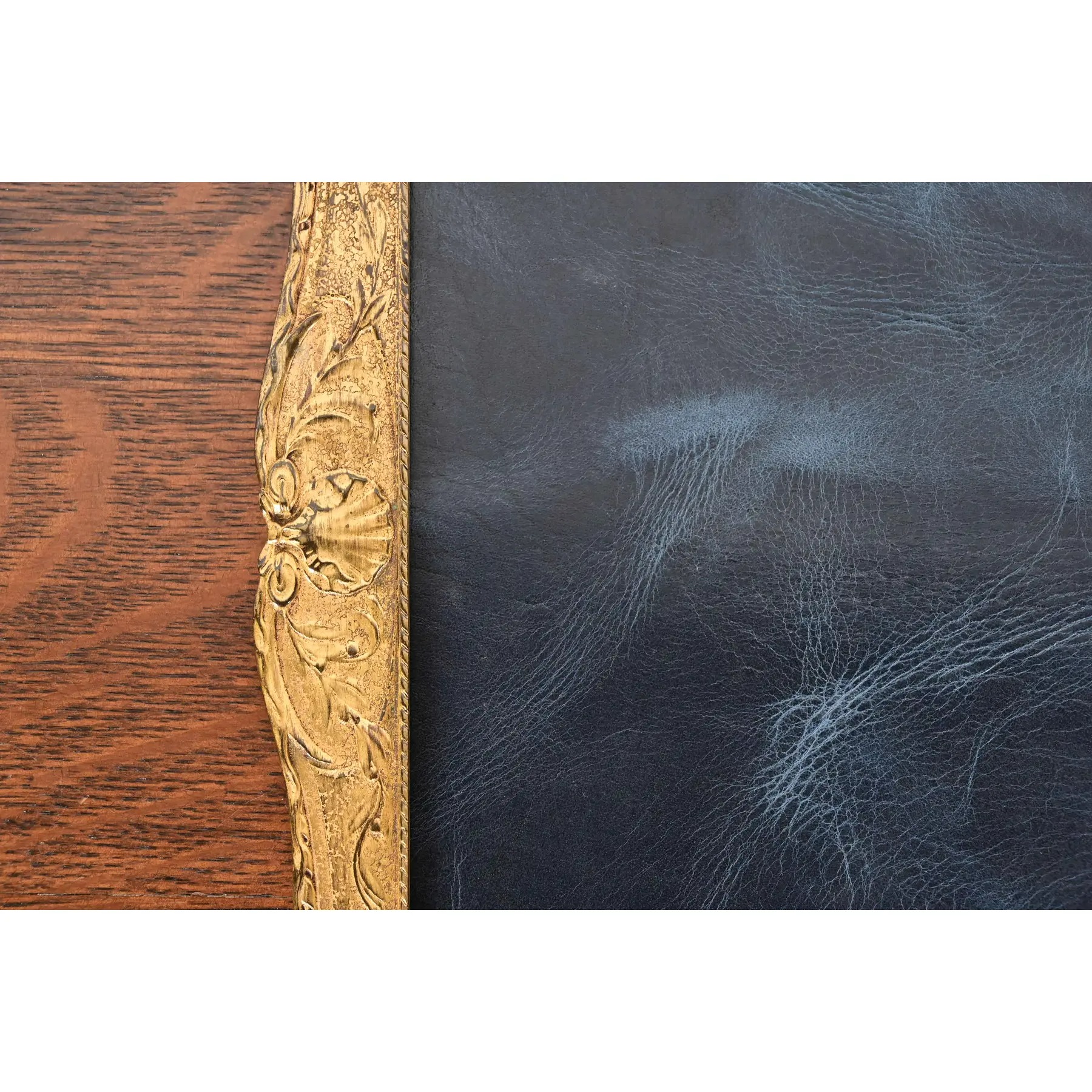 Tiffany Studios New York Louis XVI Bronze Doré Blotter Ends With Leather Desk Blotter - Image 7