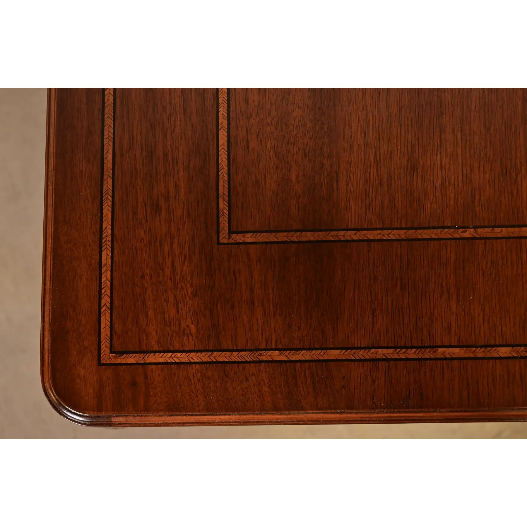 Baker Furniture Stately Homes Chippendale Burled Walnut Extension Dining Table, Newly Refinished - Image 7