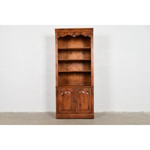 Ethan Allen French Provincial Louis XV Solid Maple Bookcase or Display Cabinet