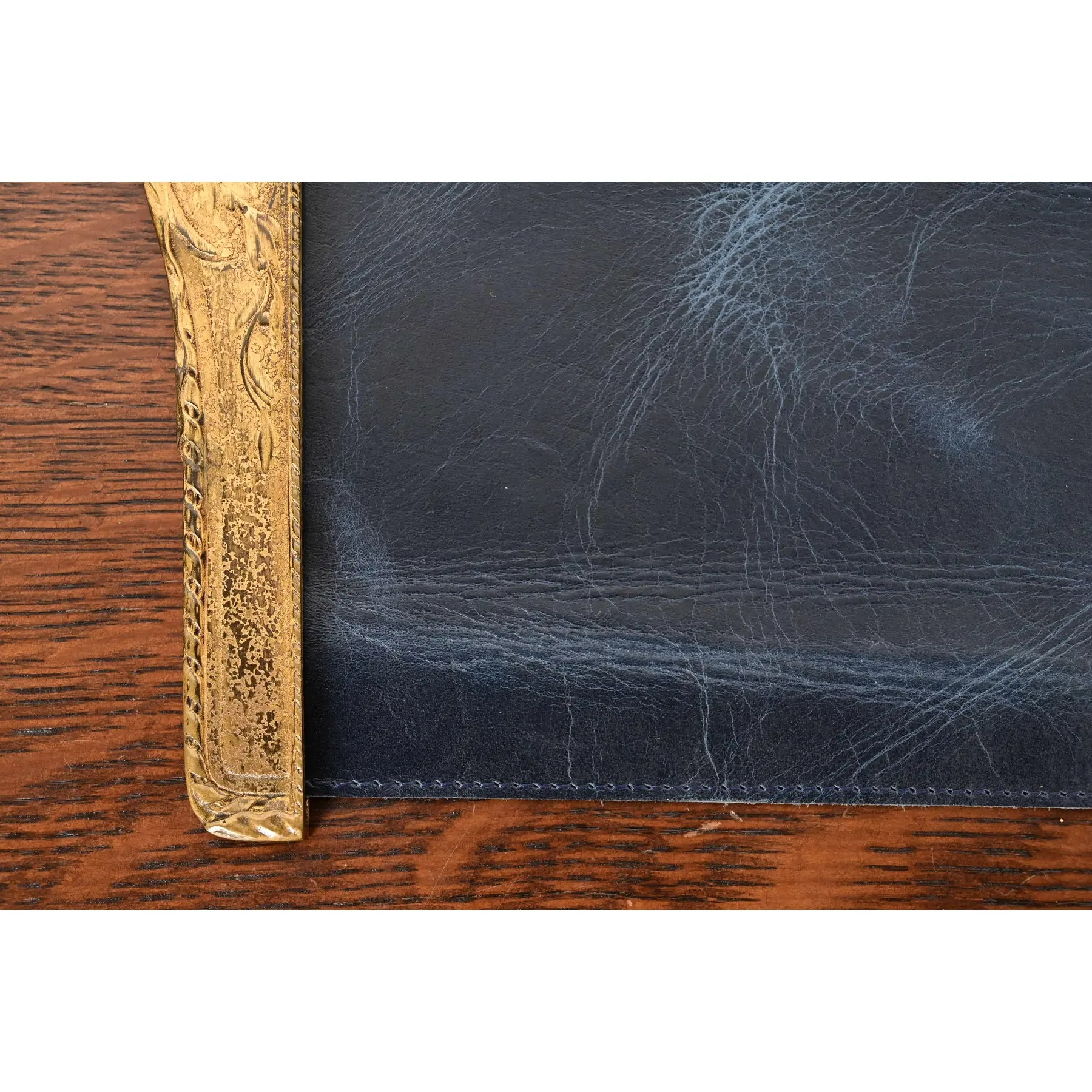 Tiffany Studios New York Louis XVI Bronze Doré Blotter Ends With Leather Desk Blotter - Image 9