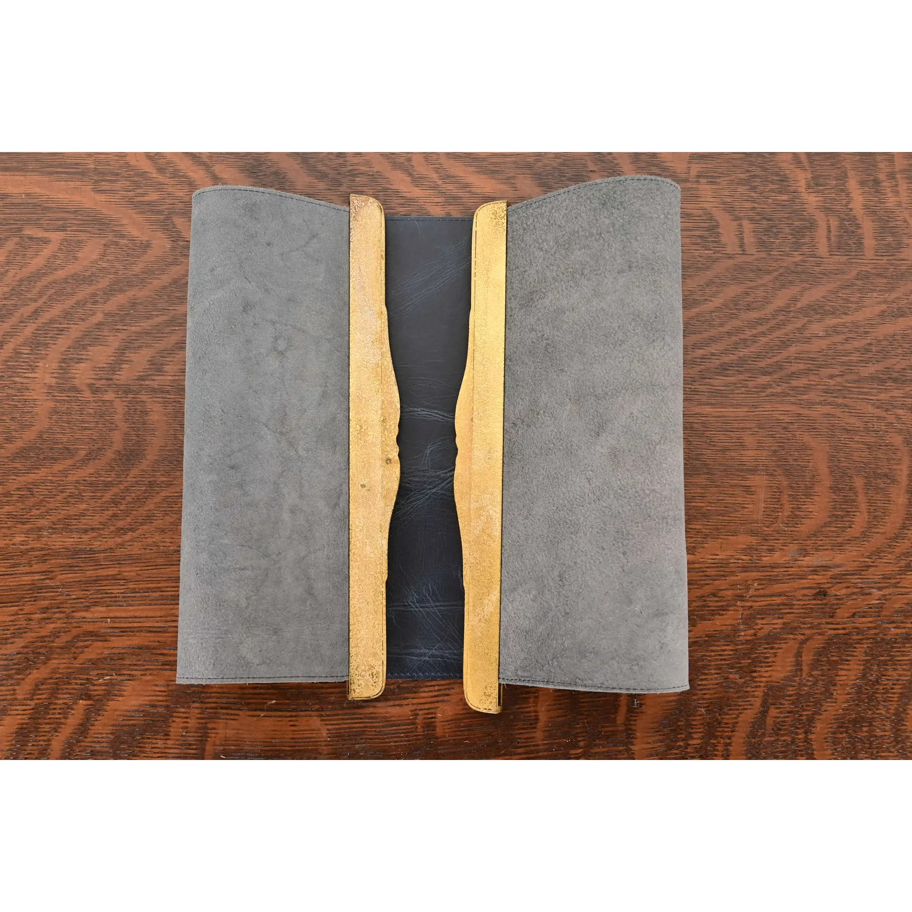 Tiffany Studios New York Louis XVI Bronze Doré Blotter Ends With Leather Desk Blotter - Image 11