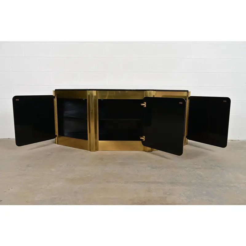 Bernhard Rohne for Mastercraft Acid Etched Brass "Tree of Life" Sideboard Credenza, 1970s - Image 5