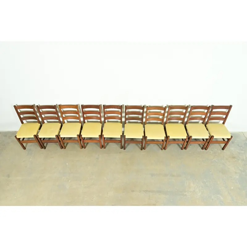 Gustav Stickley Antique Mission Oak Arts & Crafts Ladder Back Dining Chairs, Set of Ten - Image 5