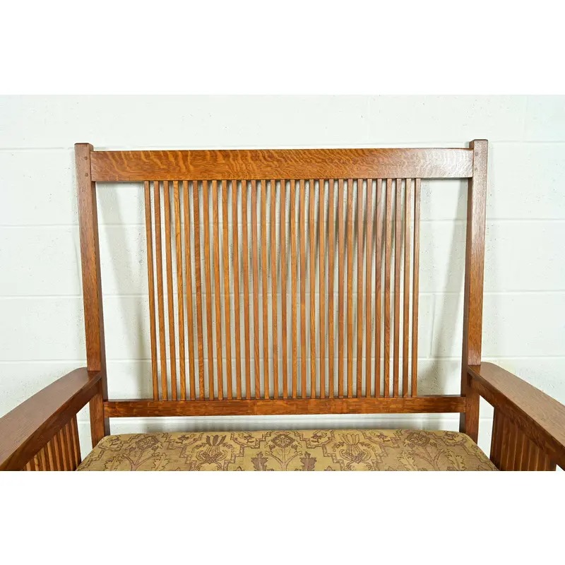Stickley Mission Oak Arts & Crafts Spindle Bench or Settee - Image 5