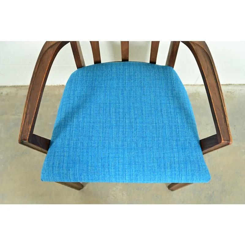 Broyhill Brasilia Mid-Century Modern Sculpted Walnut High Back Armchairs, Pair - Image 6