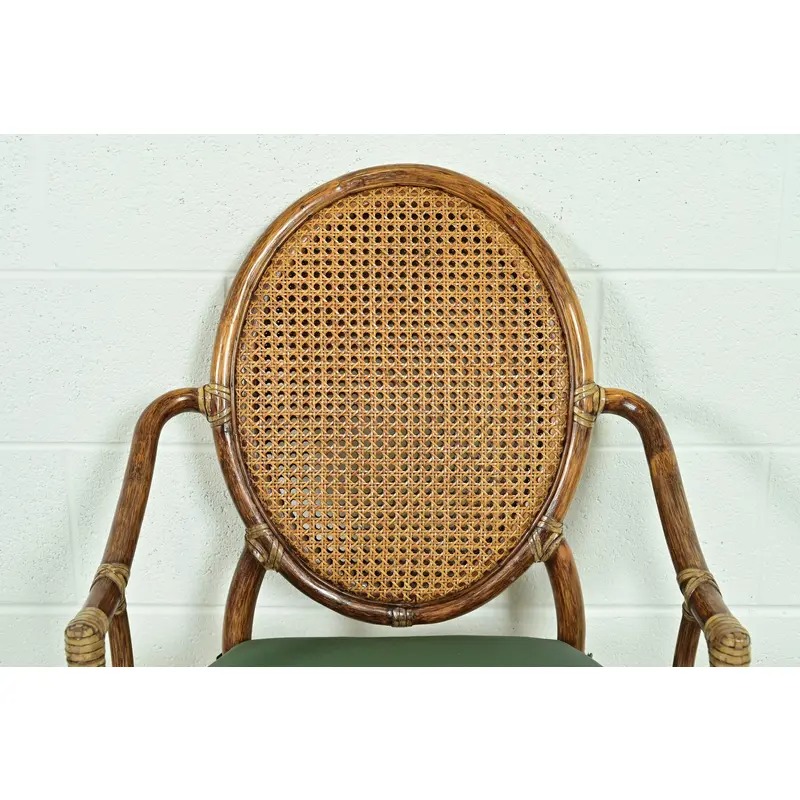 McGuire Hollywood Regency Organic Modern Bamboo and Cane Armchairs, Pair - Image 6
