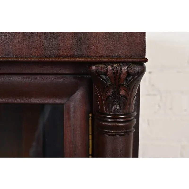 R. J. Horner Style American Empire Carved Mahogany Double Bookcase, Circa 1890s - Image 6
