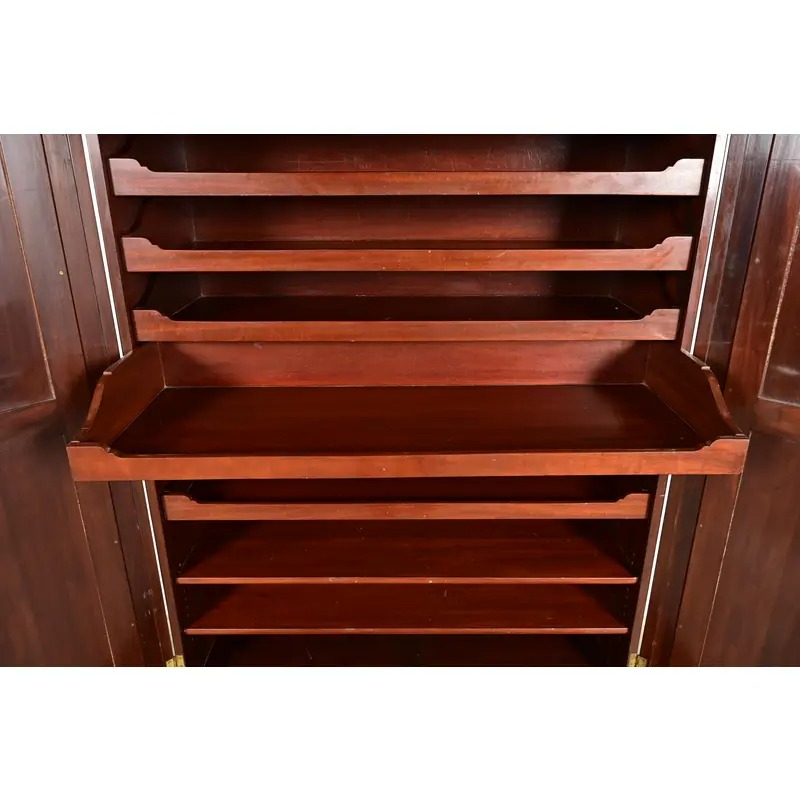 R. J. Horner Victorian Mahogany Mirror Front Armoire Dresser or Linen Press, Circa 1890s - Image 6