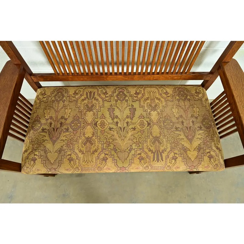 Stickley Mission Oak Arts & Crafts Spindle Bench or Settee - Image 6
