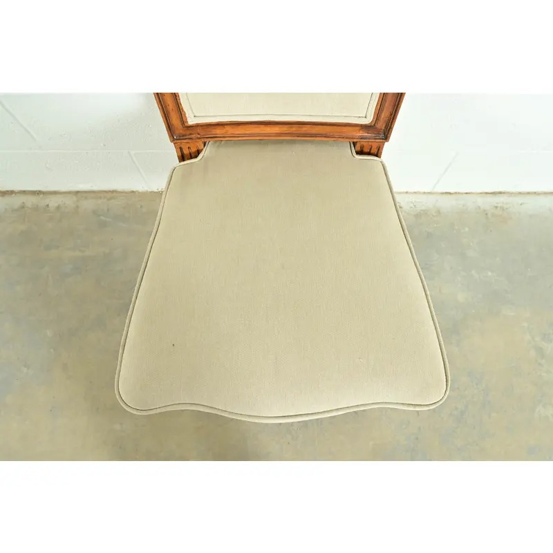 Baker Furniture Style French Regency Louis XVI Carved Walnut Side Chairs or Dining Chairs, Pair - Image 7