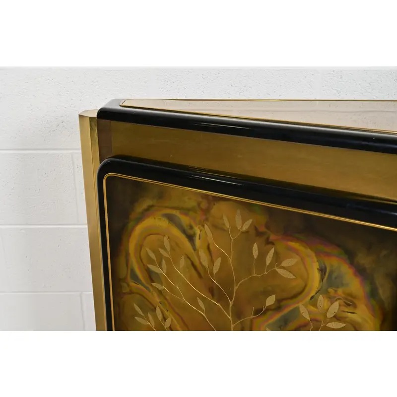 Bernhard Rohne for Mastercraft Acid Etched Brass "Tree of Life" Sideboard Credenza, 1970s - Image 7