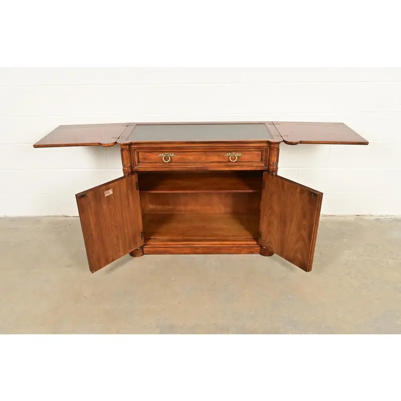 Drexel Heritage French Regency Louis XVI Burled Walnut Flip Top Server or Bar Cabinet, Circa 1960s - Image 7