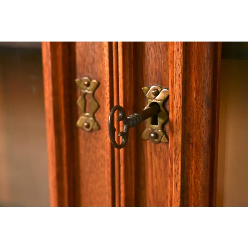Herter Brothers Style Antique Eastlake Victorian Carved Burled Walnut Bookcase, Circa 1880s - Image 7