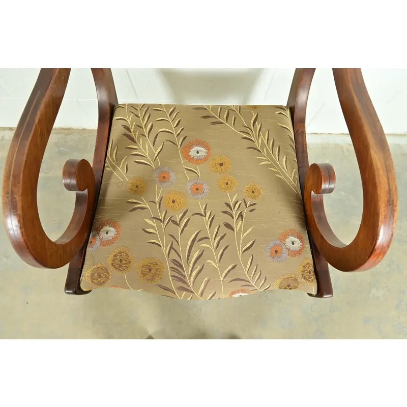 Kindel Furniture Style Regency Carved Solid Mahogany Armchairs, Pair - Image 7