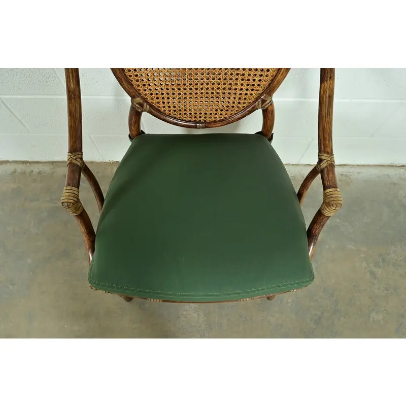 McGuire Hollywood Regency Organic Modern Bamboo and Cane Armchairs, Pair - Image 7