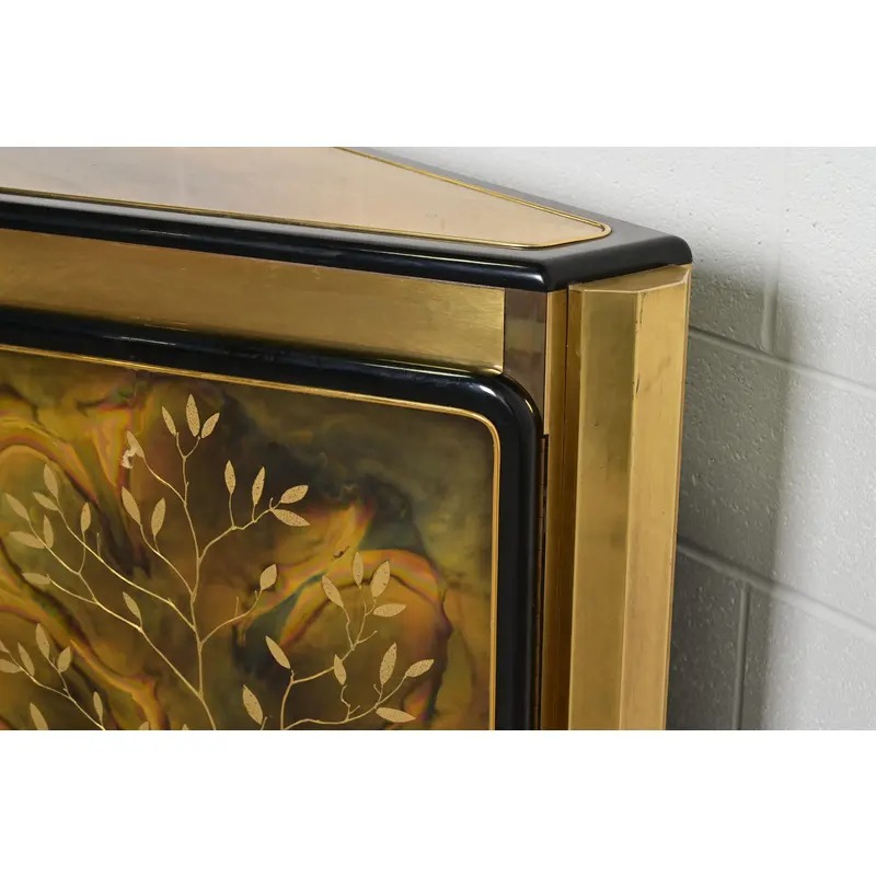 Bernhard Rohne for Mastercraft Acid Etched Brass "Tree of Life" Sideboard Credenza, 1970s - Image 8