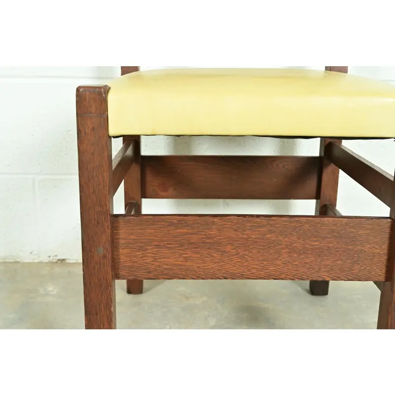 Gustav Stickley Antique Mission Oak Arts & Crafts Ladder Back Dining Chairs, Set of Six - Image 8