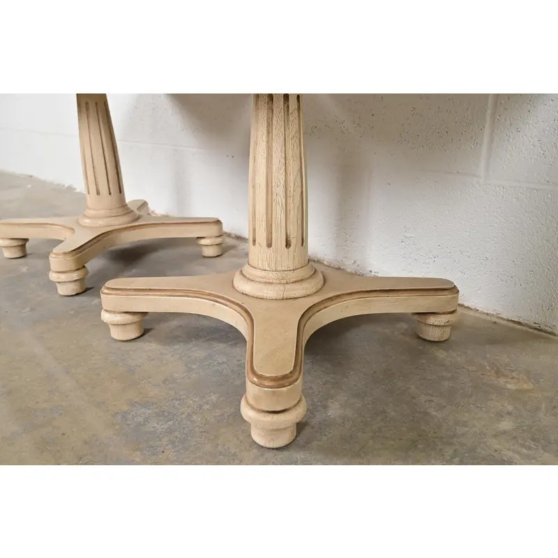 Heritage Furniture Regency Walnut Pedestal Tea Tables or Occasional Side Tables, Pair - Image 8