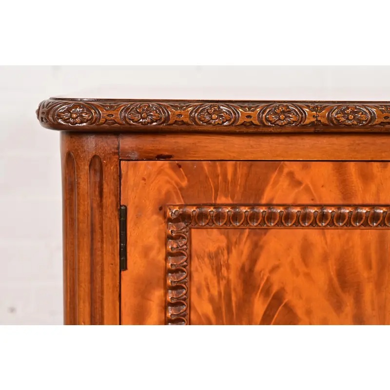 Romweber French Provincial Louis XV Burl Wood Sideboard or Bar Cabinet, Circa 1920s - Image 8