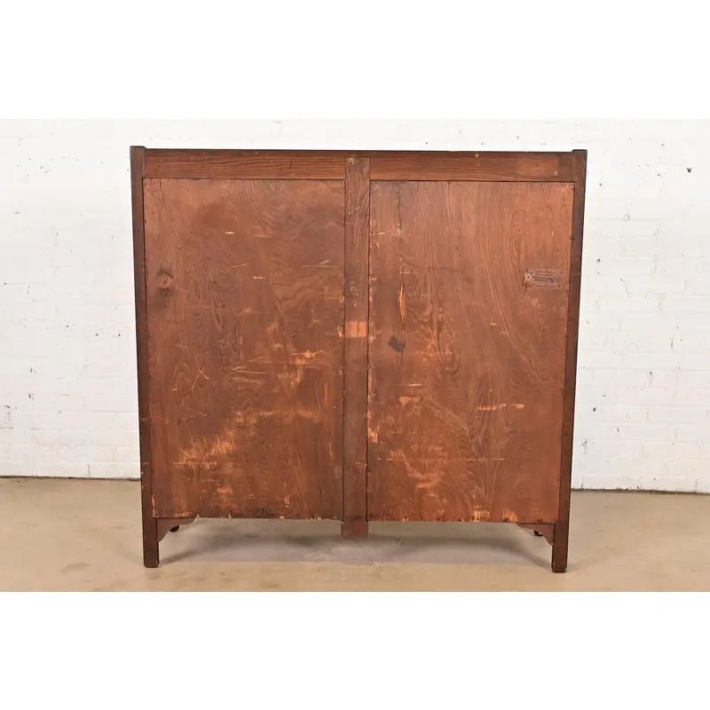 Stickley Brothers Style Antique Mission Oak Arts & Crafts Glass Front Bookcase Cabinet, Circa 1900 - Image 8