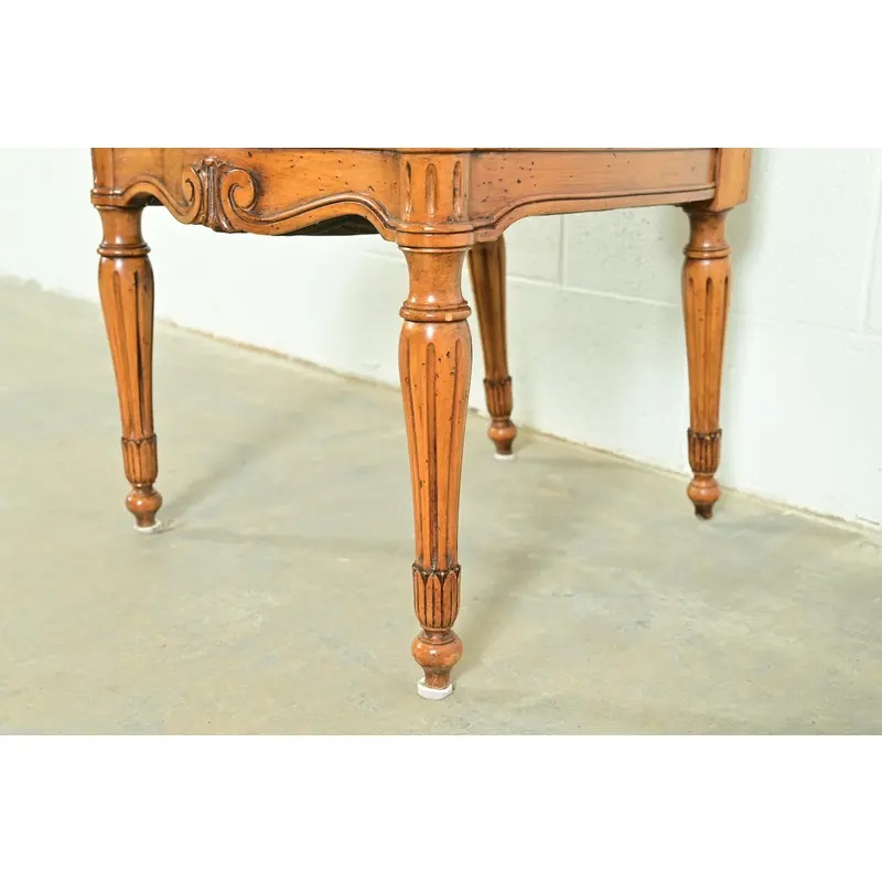 Baker Furniture Style French Regency Louis XVI Carved Walnut Side Chairs or Dining Chairs, Pair - Image 9