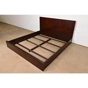Ethan Allen Modern Art Deco Mahogany King Size Bed