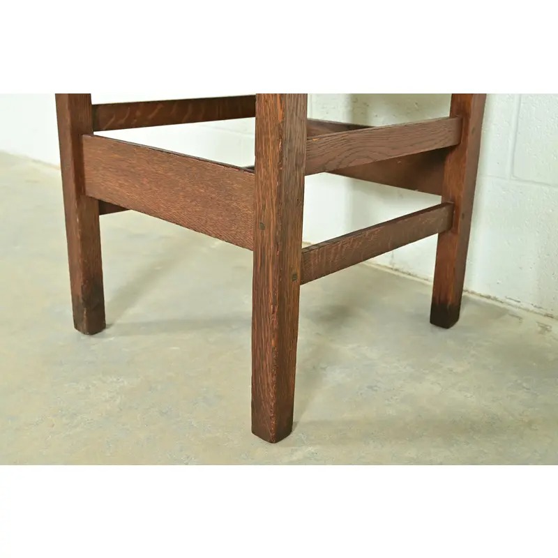 Gustav Stickley Antique Mission Oak Arts & Crafts Ladder Back Dining Chairs, Set of Six - Image 9