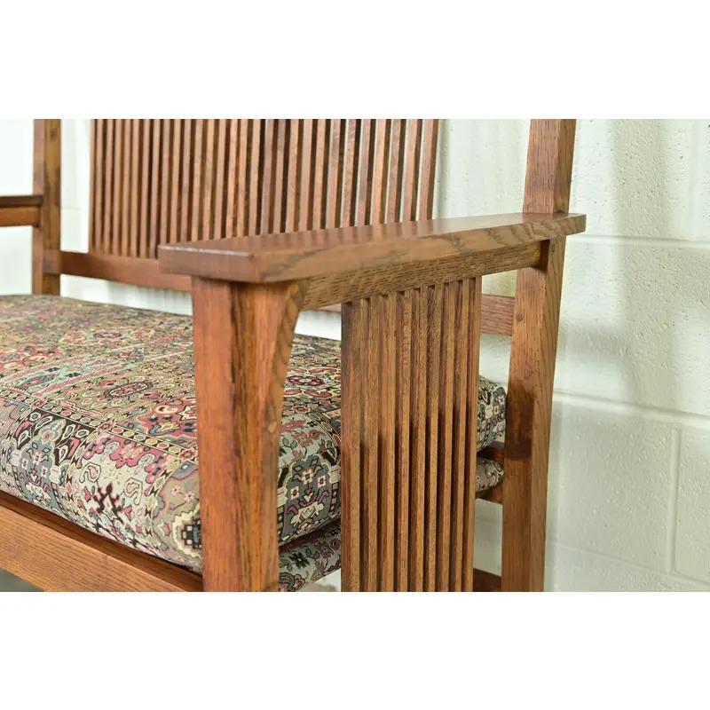 Stickley Mission Oak Arts & Crafts Spindle Bench or Settee - Image 9
