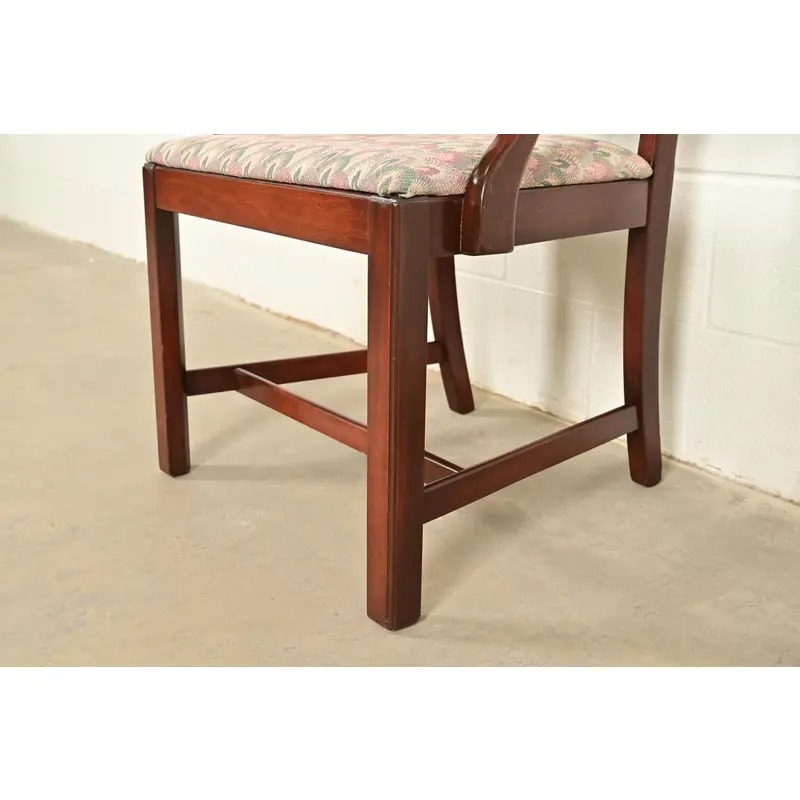 Baker Furniture Style Georgian Carved Mahogany Dining Chairs, Set of Six - Image 10