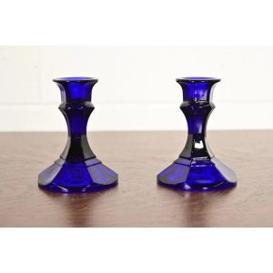 Elsa Peretti for Tiffany & Co. Cobalt Blue Murano Glass Candlesticks, Pair