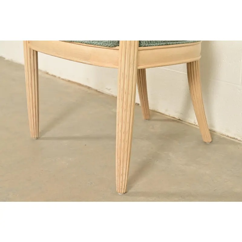 Henredon Modern Art Deco Carved Oak Armchairs, Pair - Image 10