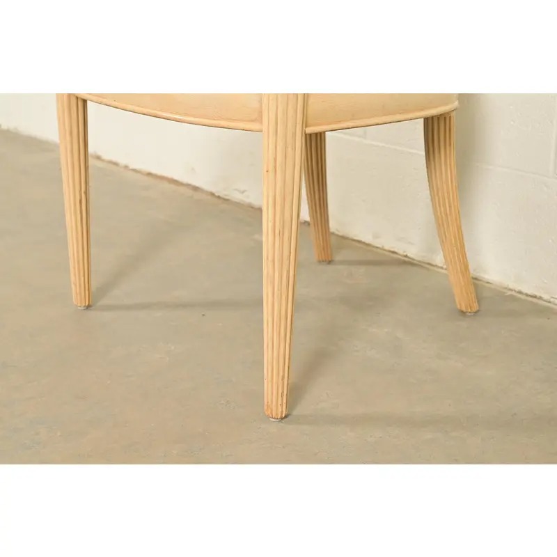 Henredon Modern Art Deco Carved Oak Side Chairs or Dining Chairs, Pair - Image 10