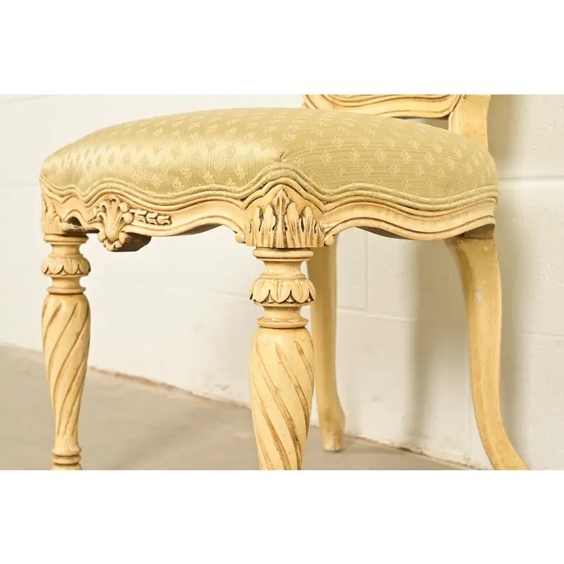 Karges French Regency Louis XVI Cream Lacquered Dining Chairs, Set of Four - Image 10